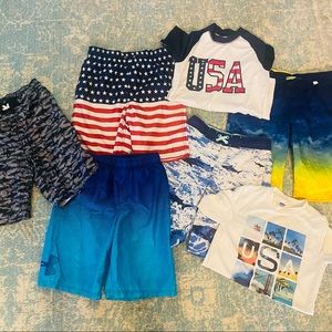 Boys swim suits and rash guards. Full lot!